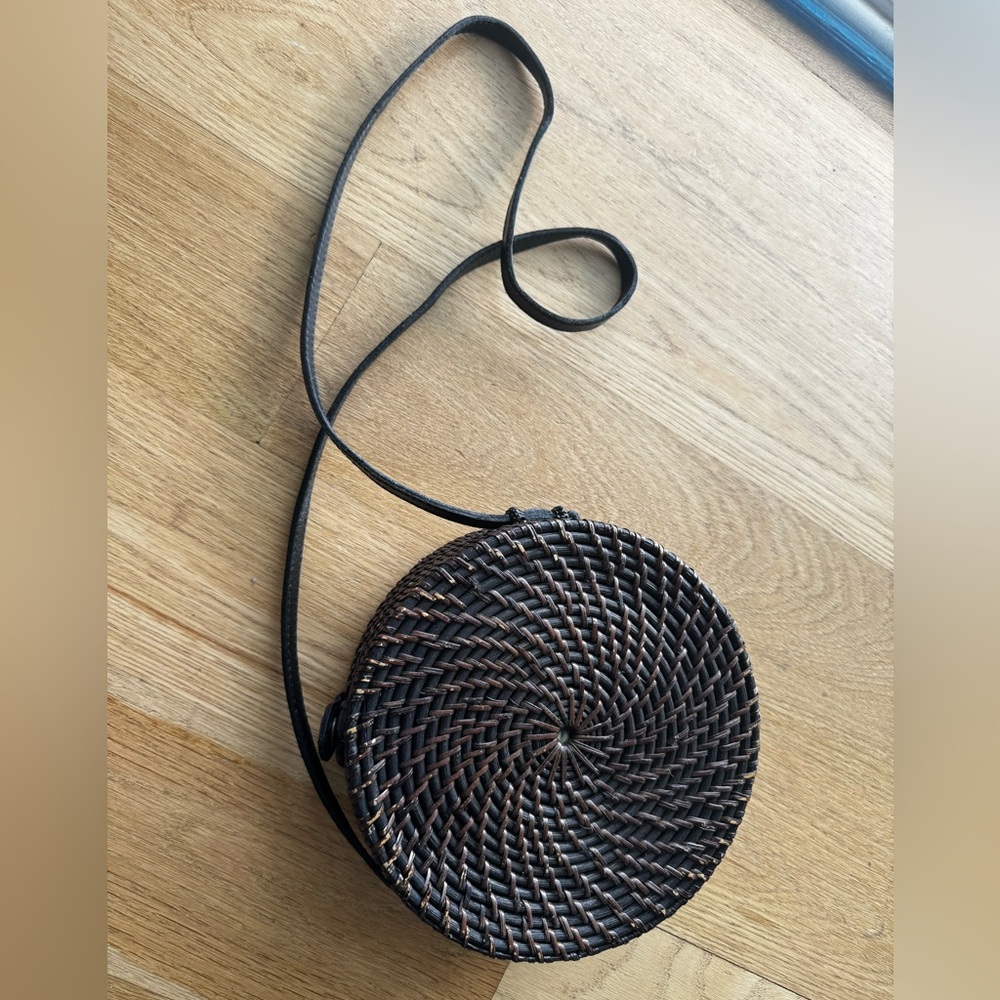 Artisan Ny round Dark Brown Woven Bag